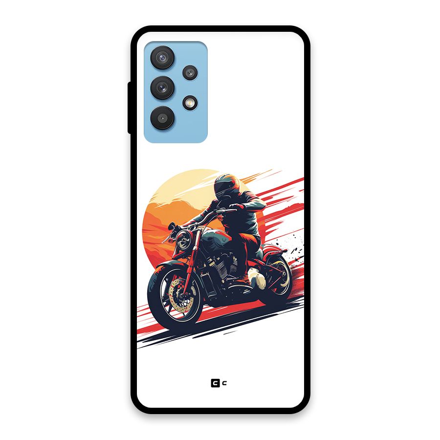 Retro Biker Glass Back Case for Galaxy M32 5G