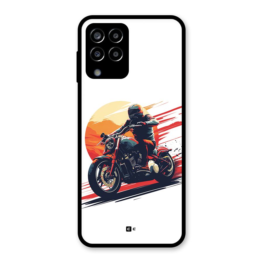 Retro Biker Glass Back Case for Galaxy M33