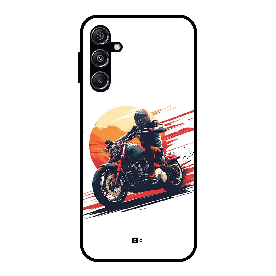 Retro Biker Glass Back Case for Galaxy M34 5G