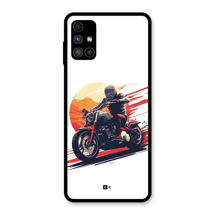 Retro Biker Glass Back Case for Galaxy M51