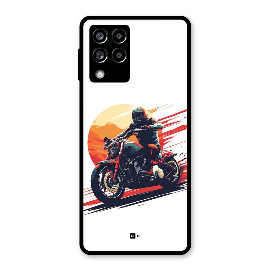 Retro Biker Glass Back Case for Galaxy M53 5G