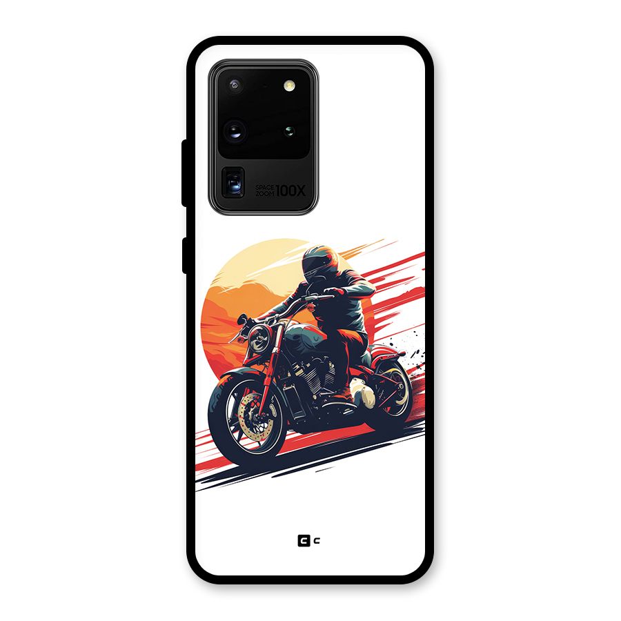 Retro Biker Glass Back Case for Galaxy S20 Ultra