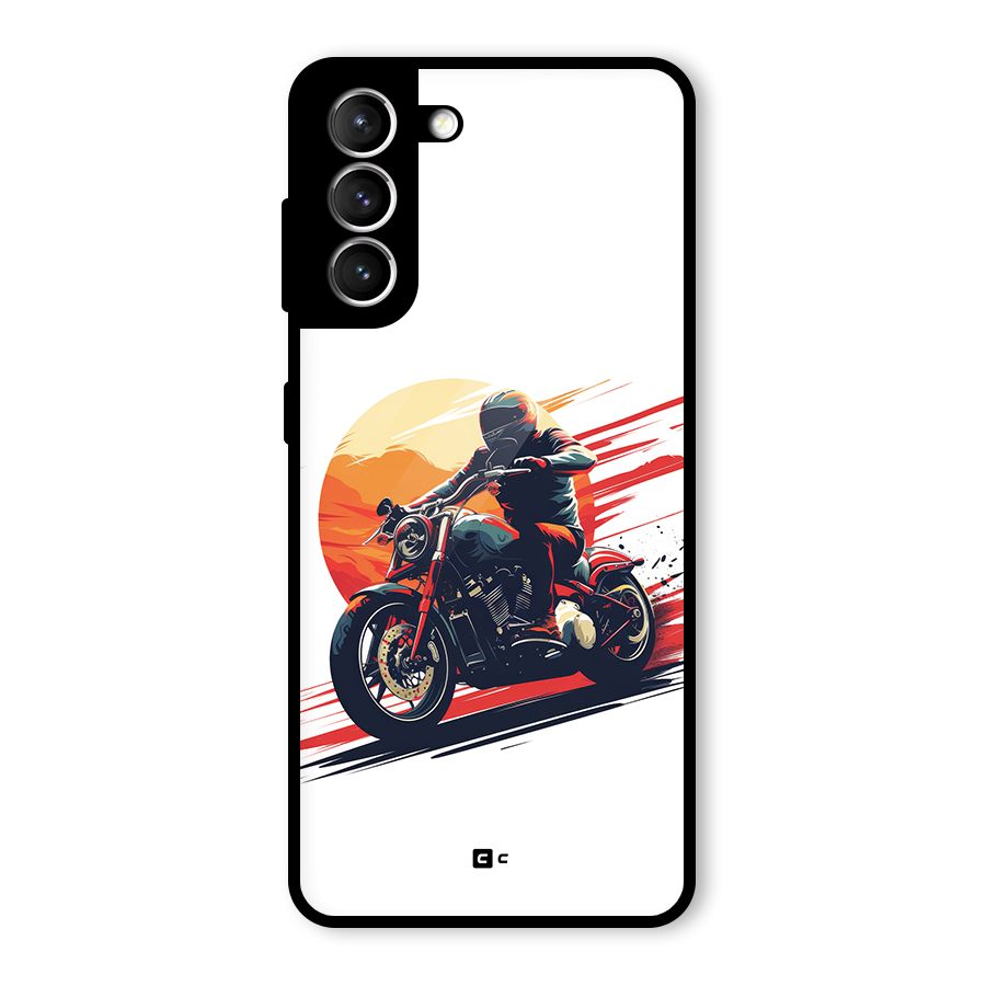 Retro Biker Glass Back Case for Galaxy S21 5G