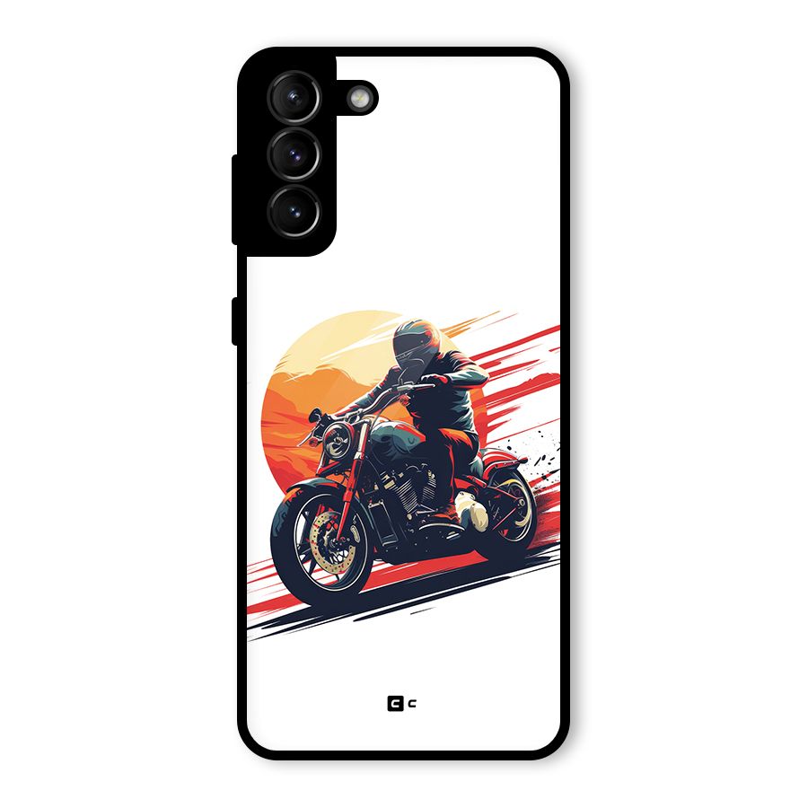 Retro Biker Glass Back Case for Galaxy S21 Plus
