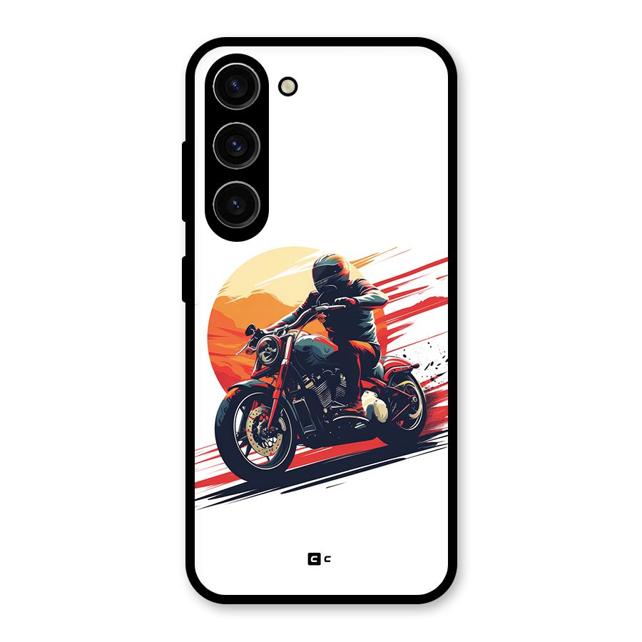 Retro Biker Glass Back Case for Galaxy S23