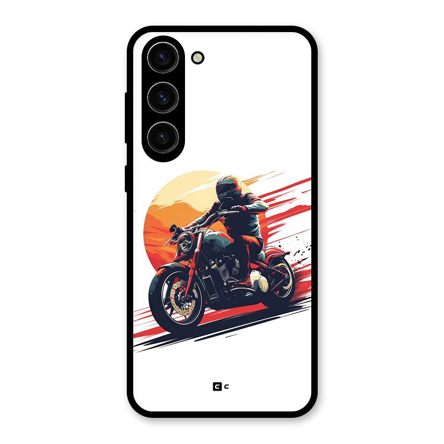 Retro Biker Glass Back Case for Galaxy S23 Plus