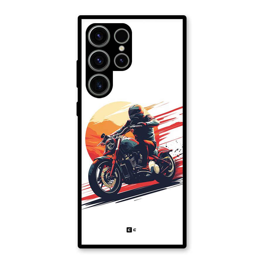 Retro Biker Glass Back Case for Galaxy S23 Ultra
