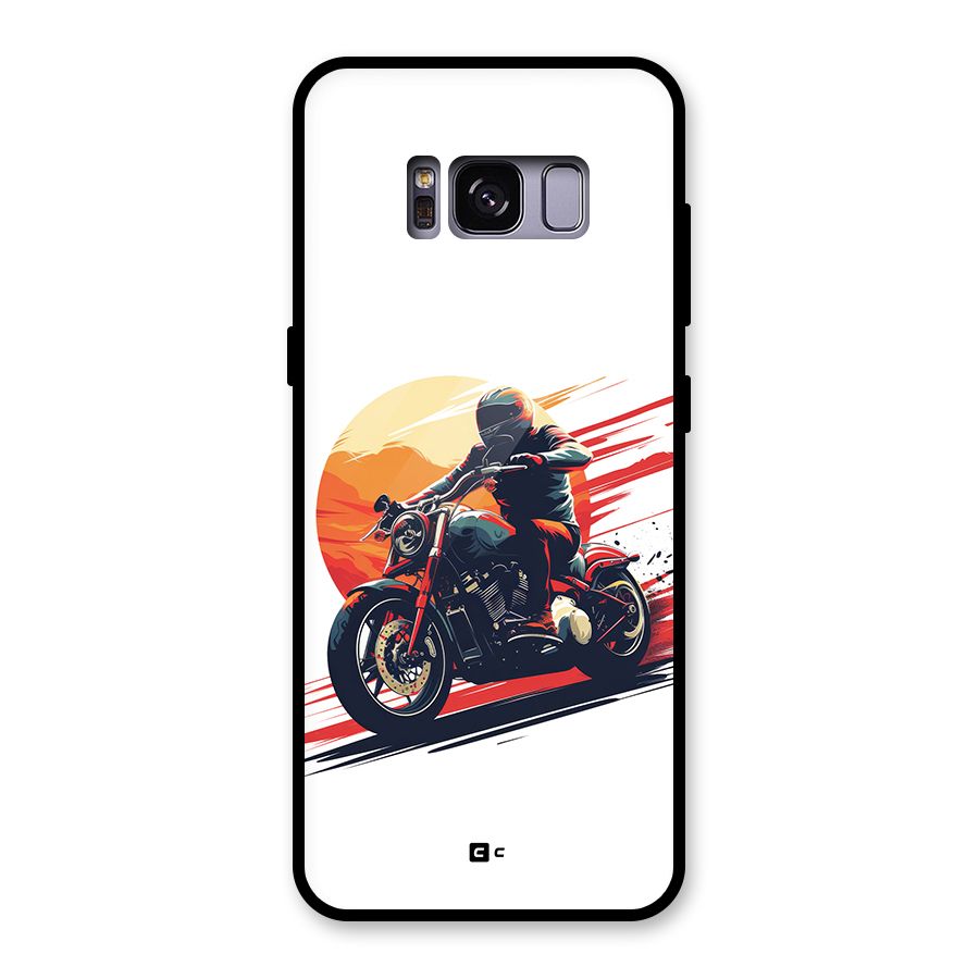 Retro Biker Glass Back Case for Galaxy S8