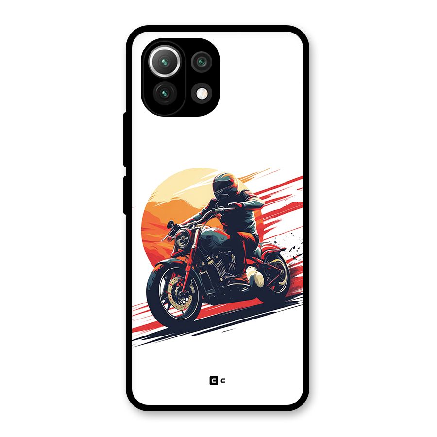 Retro Biker Glass Back Case for Mi 11 Lite NE 5G