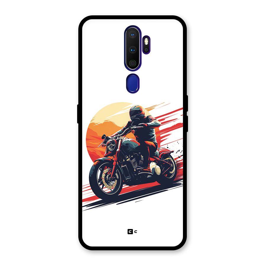 Retro Biker Glass Back Case for Oppo A9 (2020)