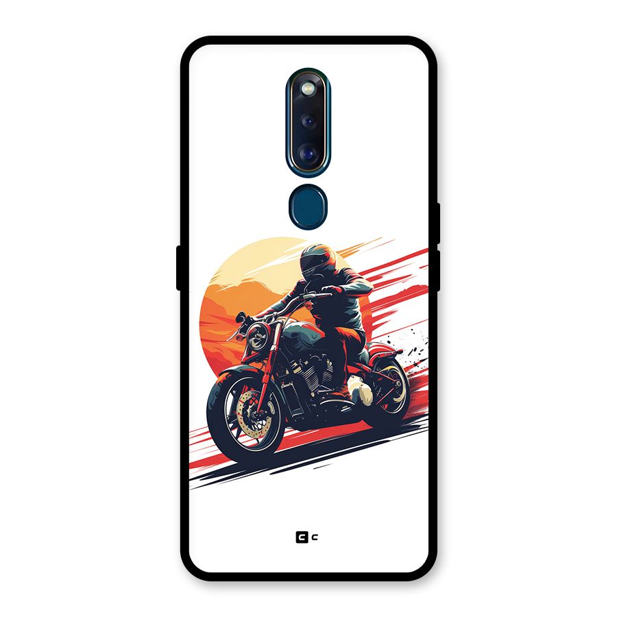 Retro Biker Glass Back Case for Oppo F11 Pro