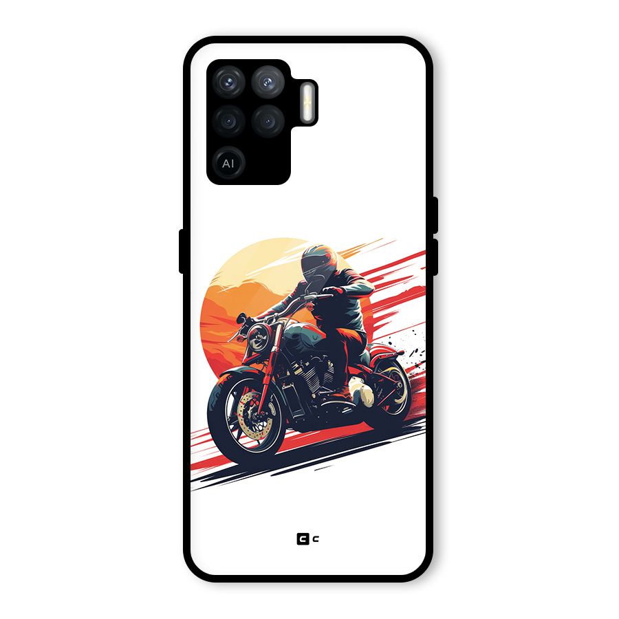 Retro Biker Glass Back Case for Oppo F19 Pro