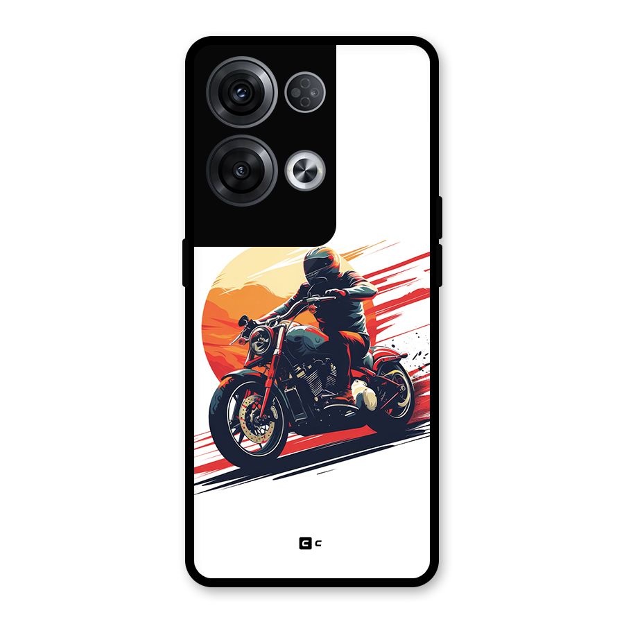 Retro Biker Glass Back Case for Oppo Reno8 Pro 5G
