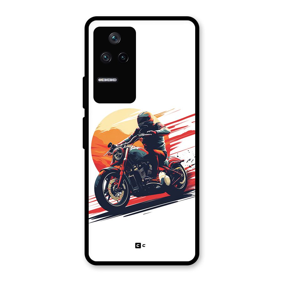 Retro Biker Glass Back Case for Poco F4 5G