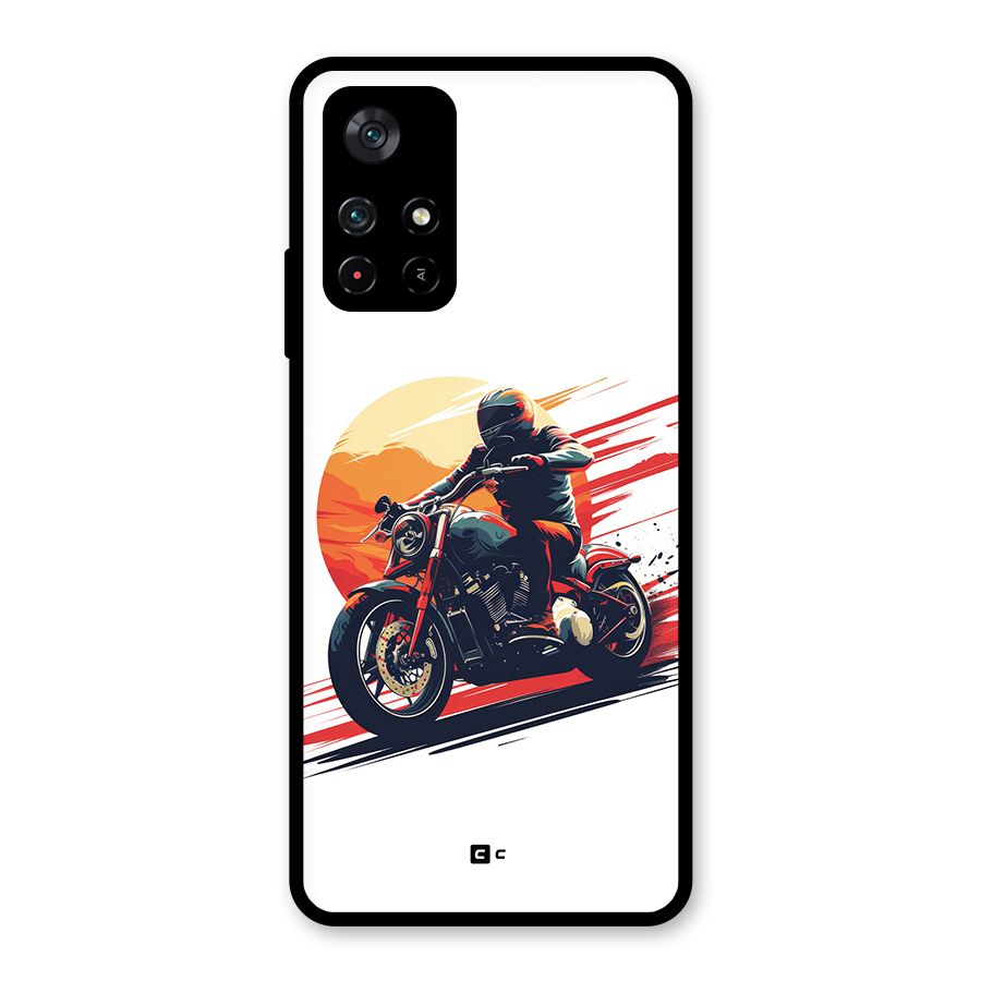Retro Biker Glass Back Case for Poco M4 Pro 5G