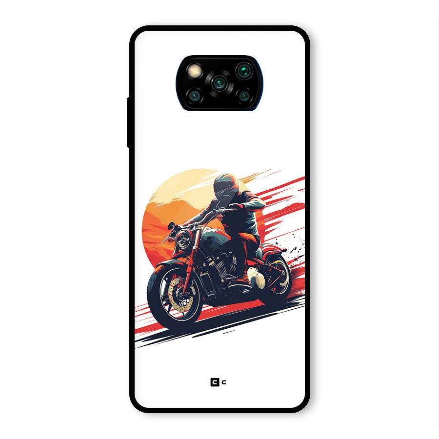 Retro Biker Glass Back Case for Poco X3 Pro