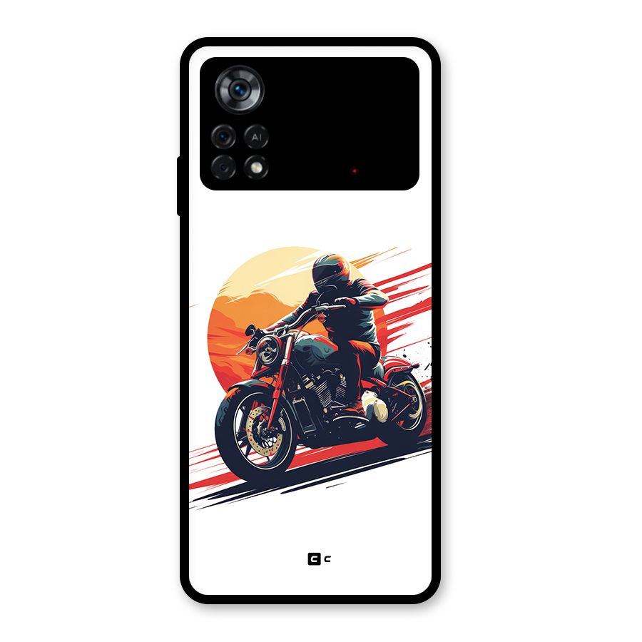 Retro Biker Glass Back Case for Poco X4 Pro 5G