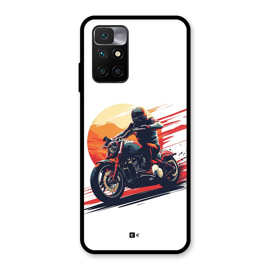 Retro Biker Glass Back Case for Redmi 10 Prime