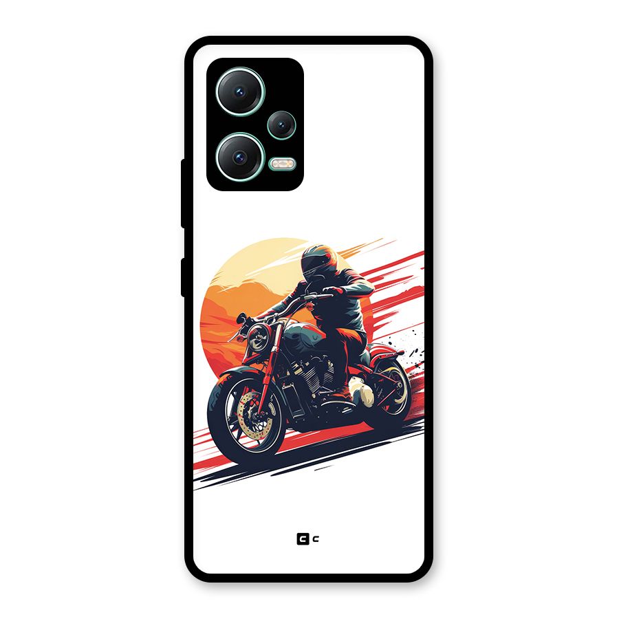 Retro Biker Glass Back Case for Redmi Note 12 5G