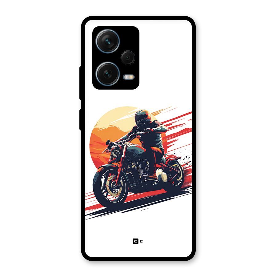 Retro Biker Glass Back Case for Redmi Note 12 Pro Plus 5G