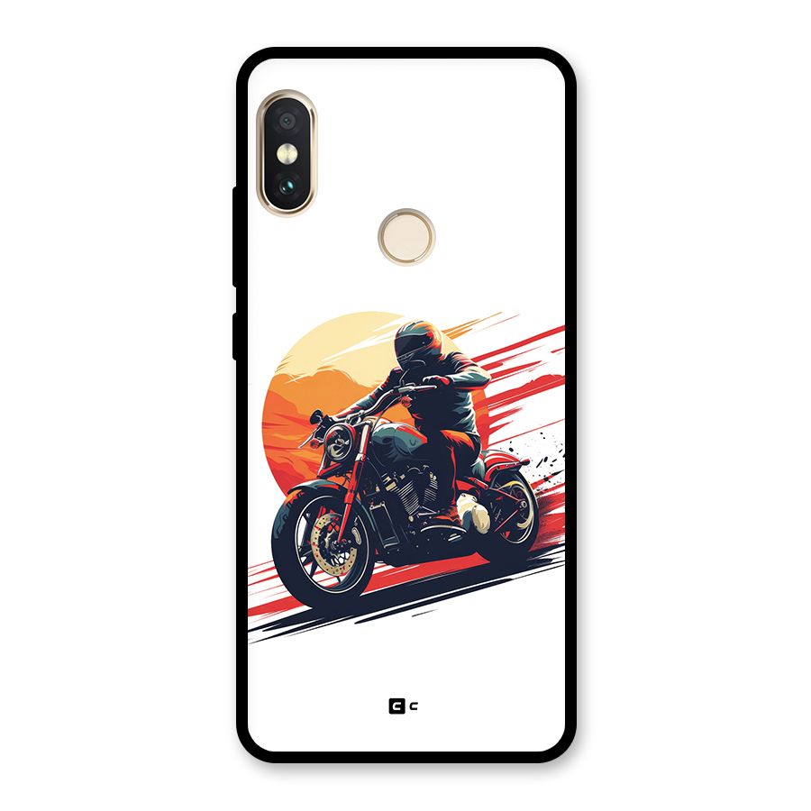 Retro Biker Glass Back Case for Redmi Note 5 Pro