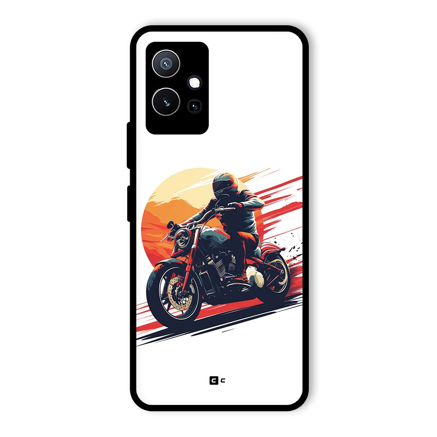 Retro Biker Glass Back Case for Vivo T1 5G