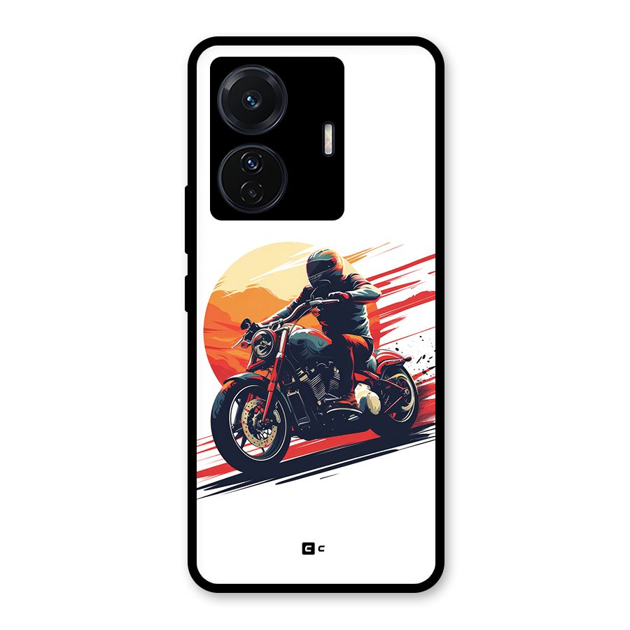 Retro Biker Glass Back Case for Vivo T1 Pro