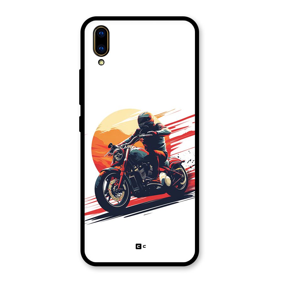 Retro Biker Glass Back Case for Vivo V11 Pro