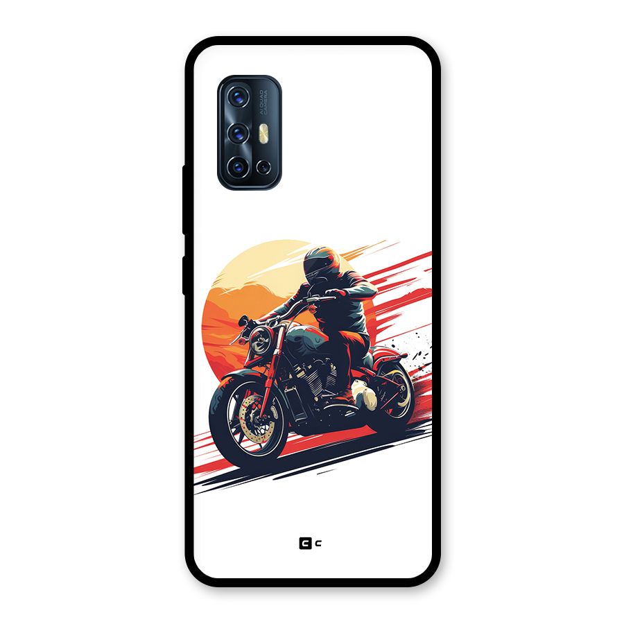 Retro Biker Glass Back Case for Vivo V17