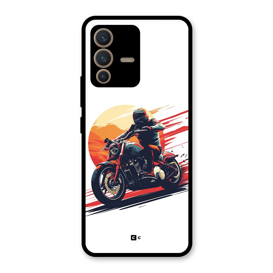 Retro Biker Glass Back Case for Vivo V23 5G
