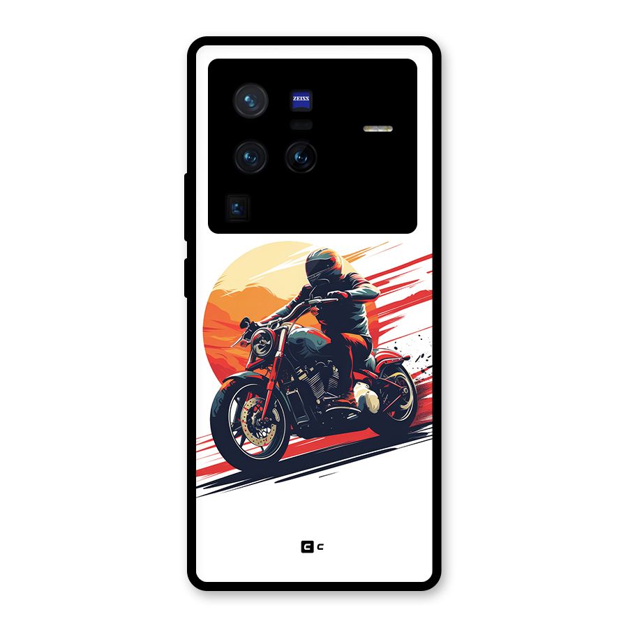 Retro Biker Glass Back Case for Vivo X80 Pro