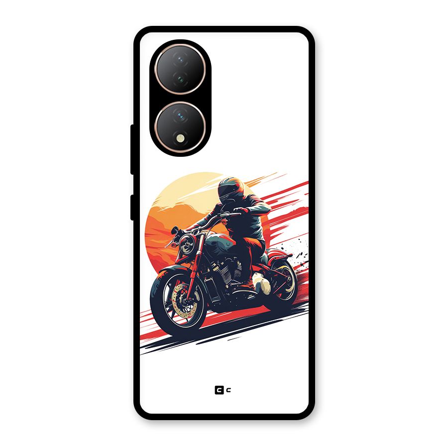 Retro Biker Glass Back Case for Vivo Y100A
