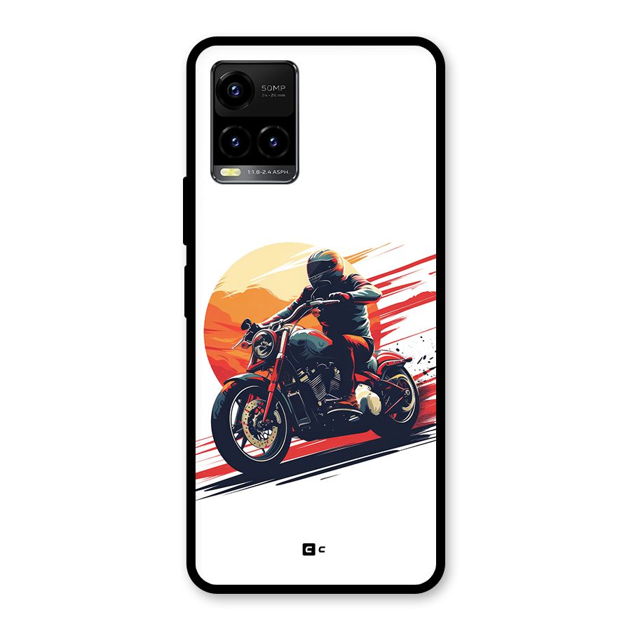 Retro Biker Glass Back Case for Vivo Y21T