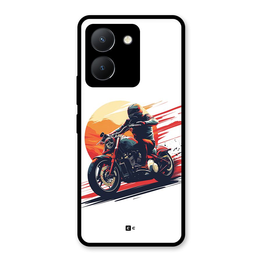Retro Biker Glass Back Case for Vivo Y36