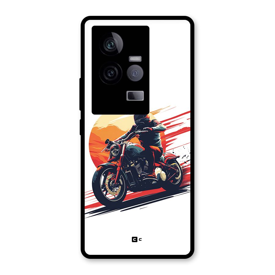 Retro Biker Glass Back Case for Vivo iQOO 11 5G