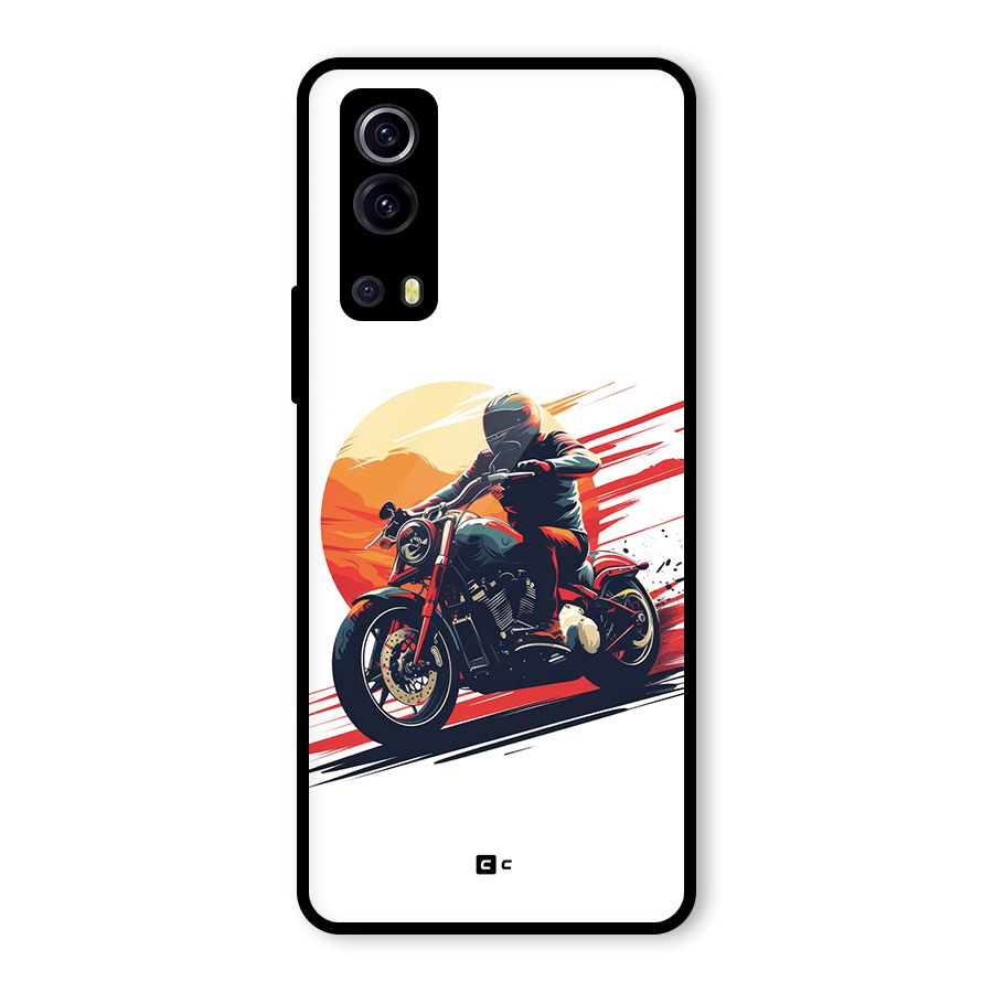 Retro Biker Glass Back Case for Vivo iQOO Z3