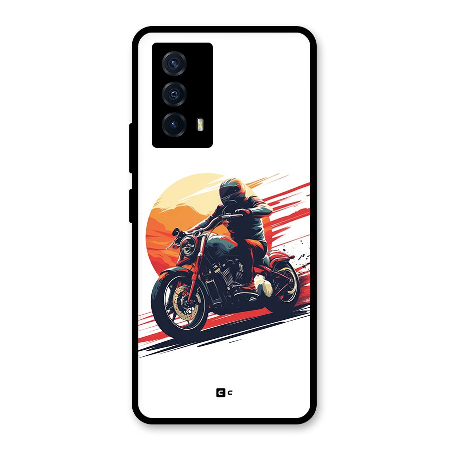 Retro Biker Glass Back Case for Vivo iQOO Z5