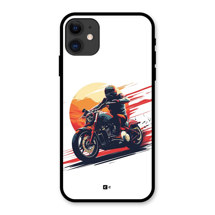 Retro Biker Glass Back Case for iPhone 11
