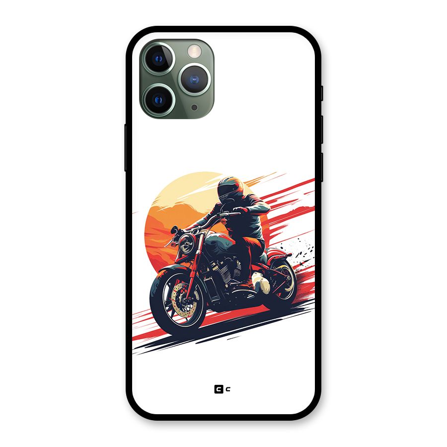 Retro Biker Glass Back Case for iPhone 11 Pro
