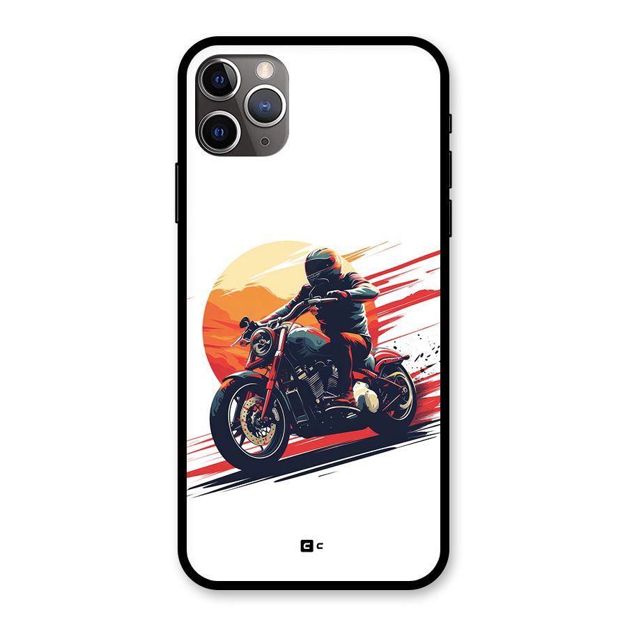 Retro Biker Glass Back Case for iPhone 11 Pro Max