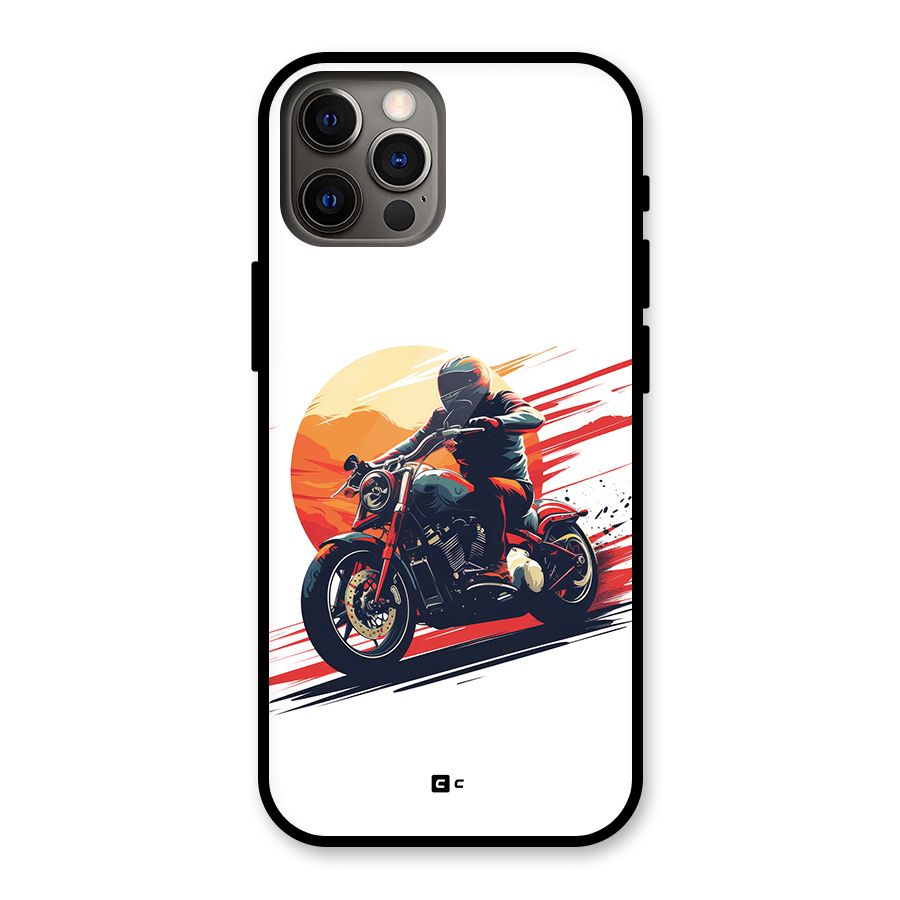 Retro Biker Glass Back Case for iPhone 12 Pro