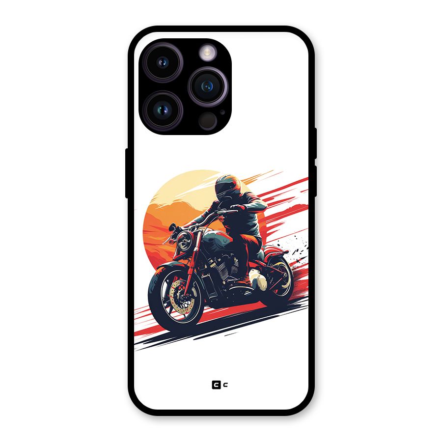 Retro Biker Glass Back Case for iPhone 14 Pro Max