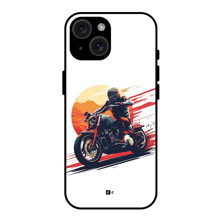 Retro Biker Glass Back Case for iPhone 15