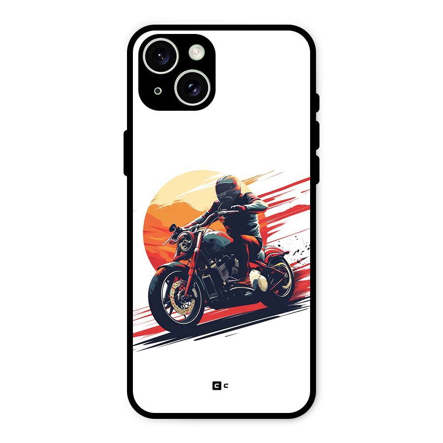 Retro Biker Glass Back Case for iPhone 15 Plus