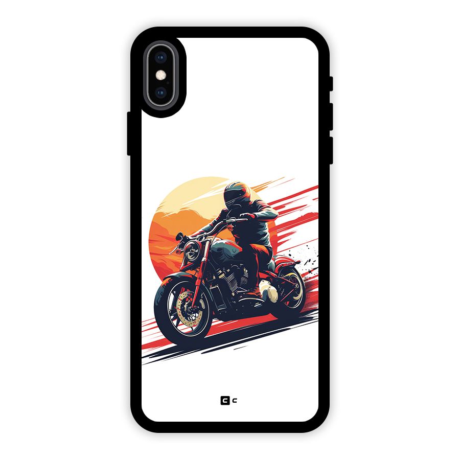 Retro Biker Glass Back Case for iPhone XS Max