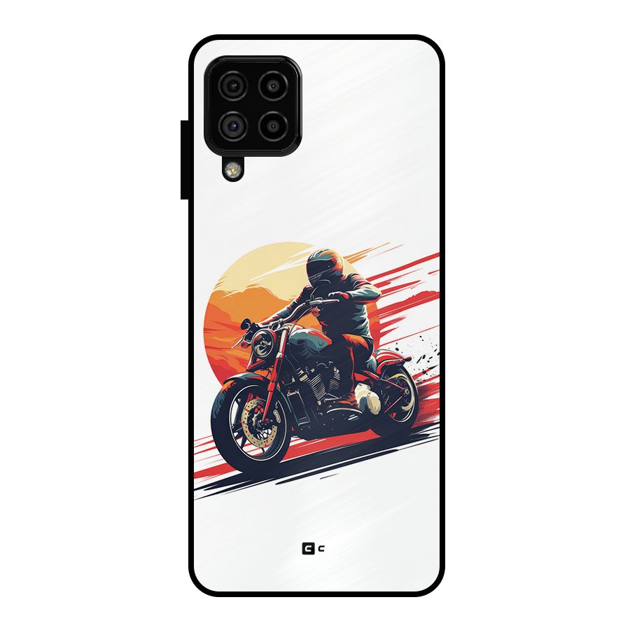 Retro Biker Metal Back Case for Galaxy A22 4G