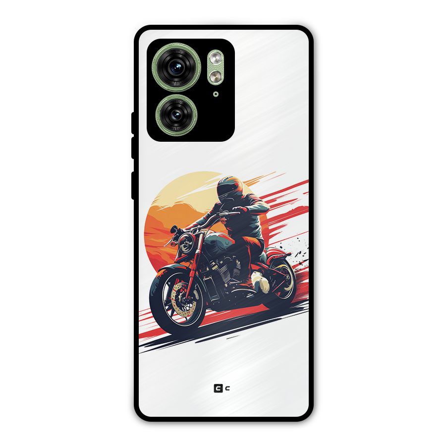 Retro Biker Metal Back Case for Motorola Edge 40 5G