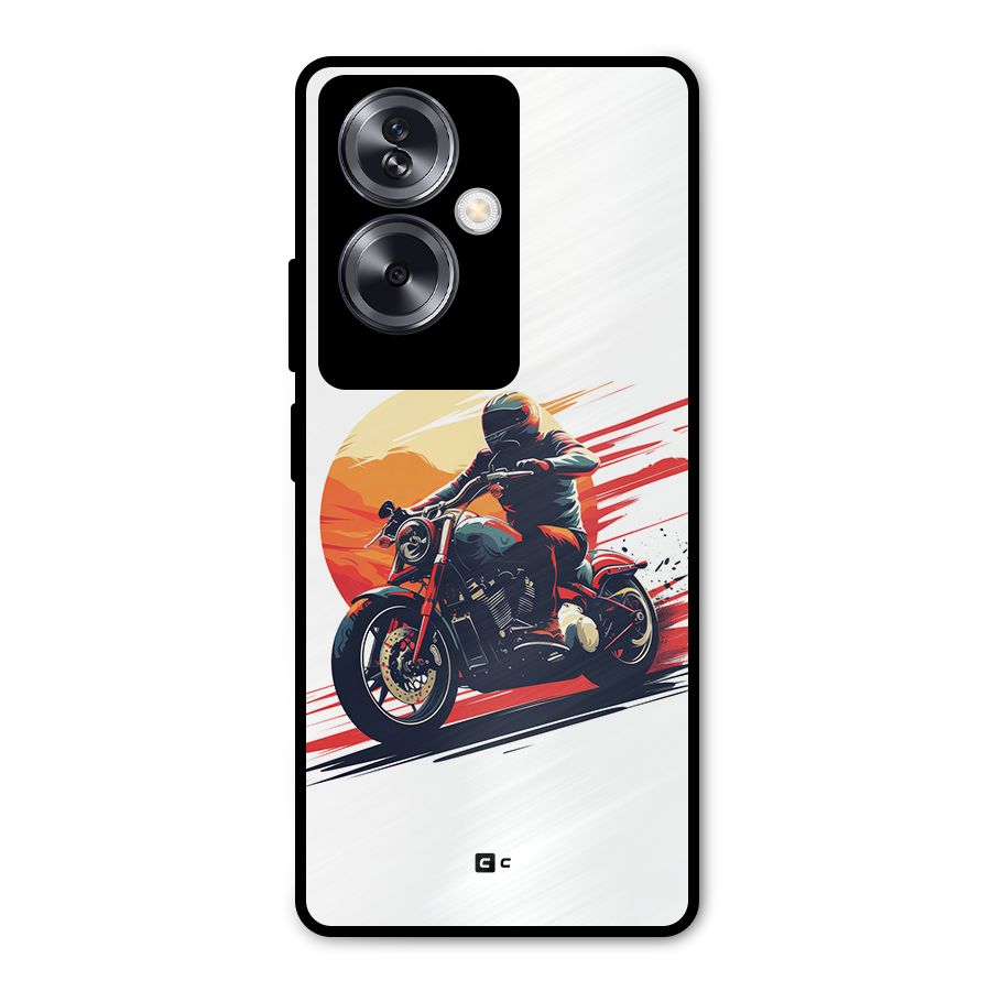 Retro Biker Metal Back Case for Oppo A79 5G