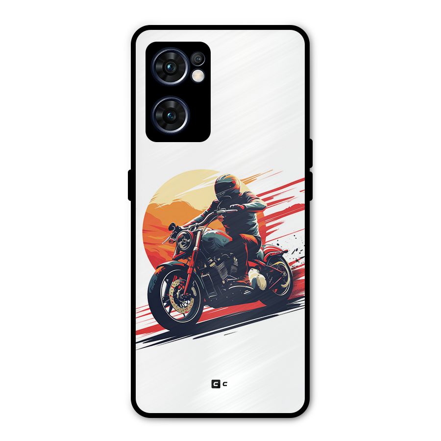 Retro Biker Metal Back Case for Oppo Reno7 5G