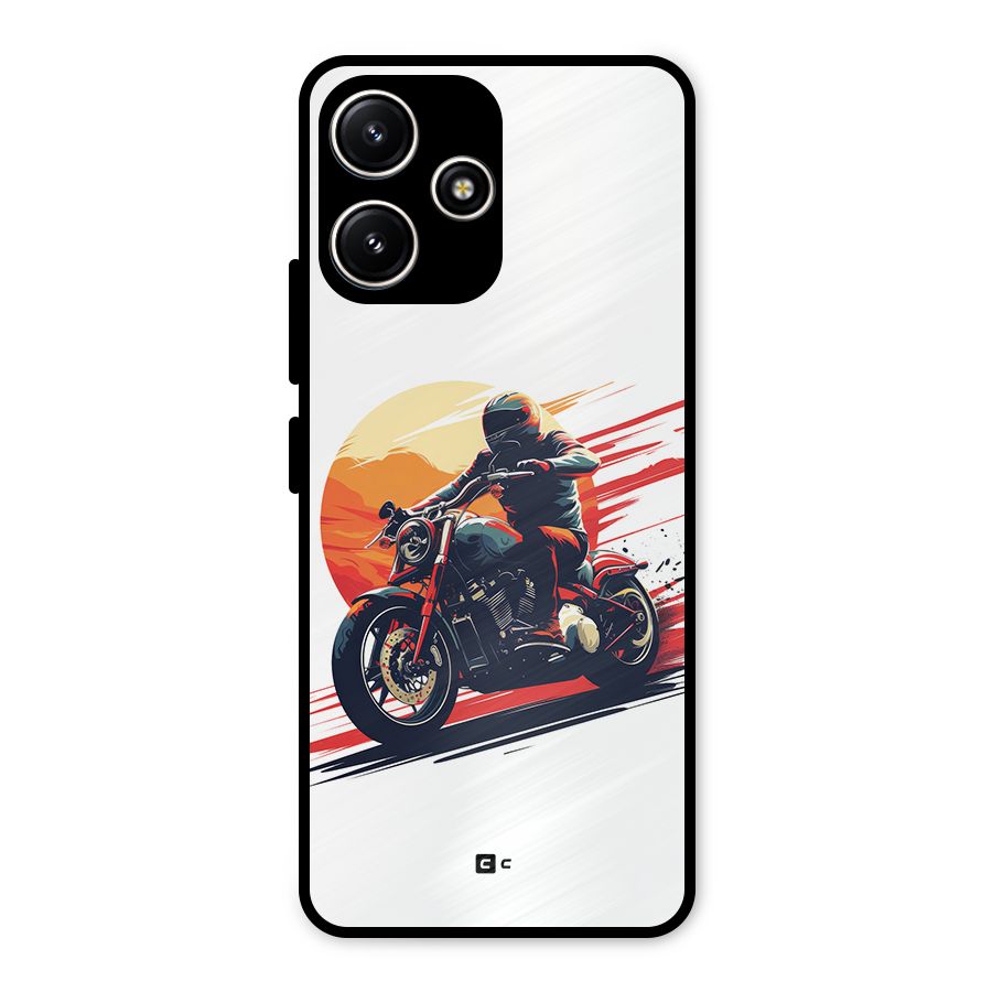Retro Biker Metal Back Case for Poco M6 Pro